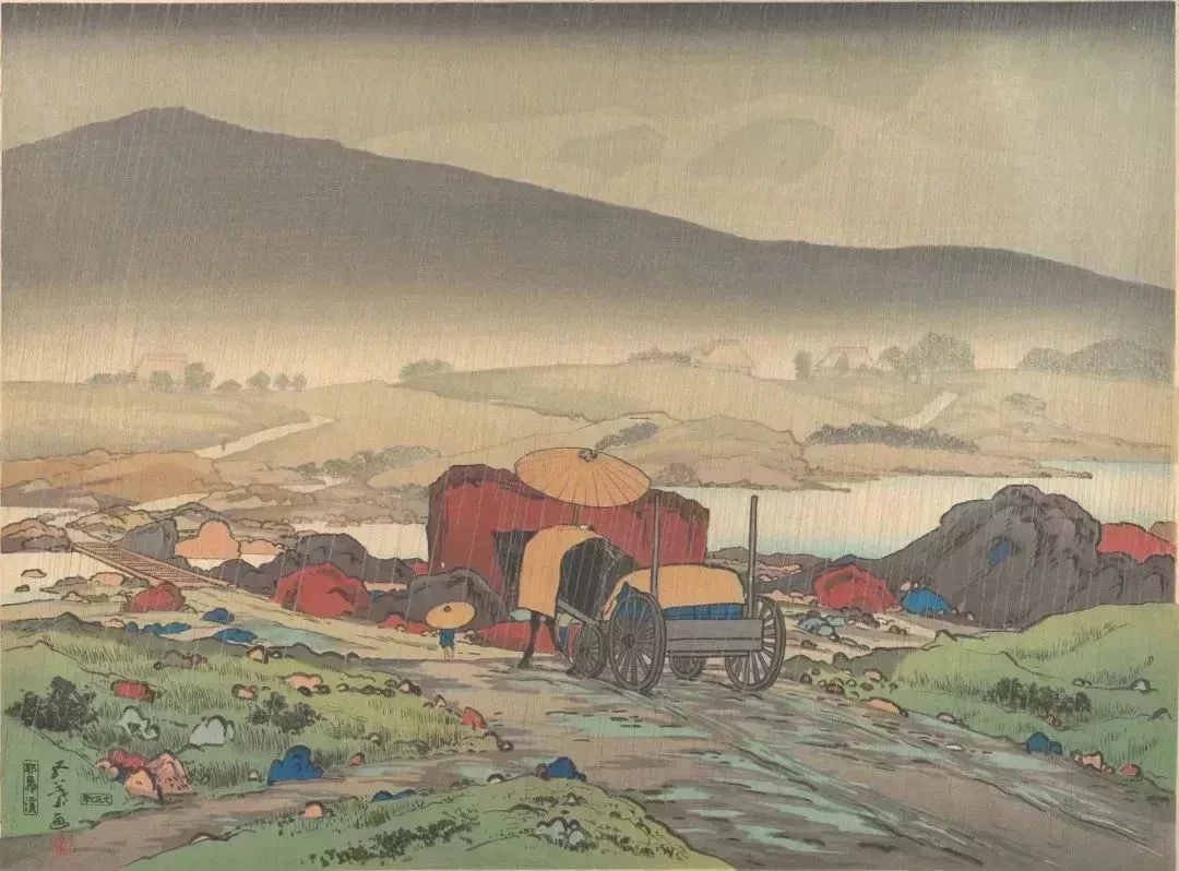 《耶馬溪的雨》,1918年3月。橋口五葉