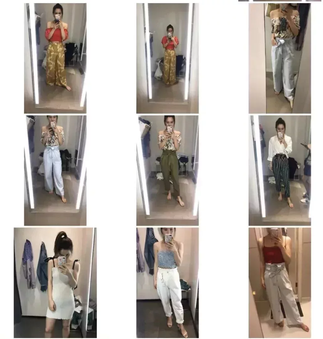 我的日常就是穿梭在各種試衣間,瘋狂試衣服拍給同事,選出能用的LOOK