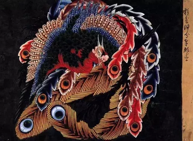 八方睥睨鳳凰圖,嘉永元年(1848),北齋88歲作品