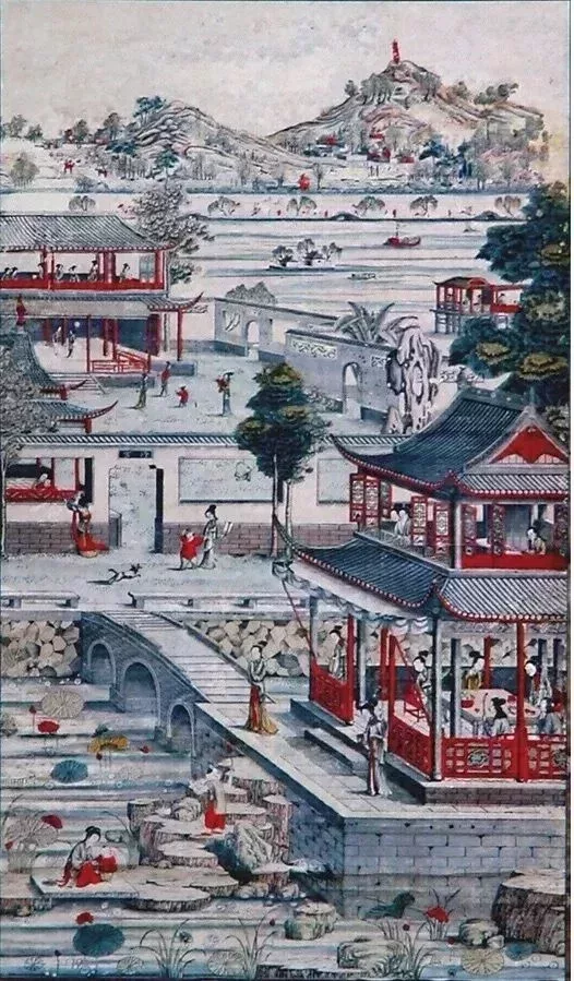 姑蘇版畫《西湖行宮圖》,約乾隆年間