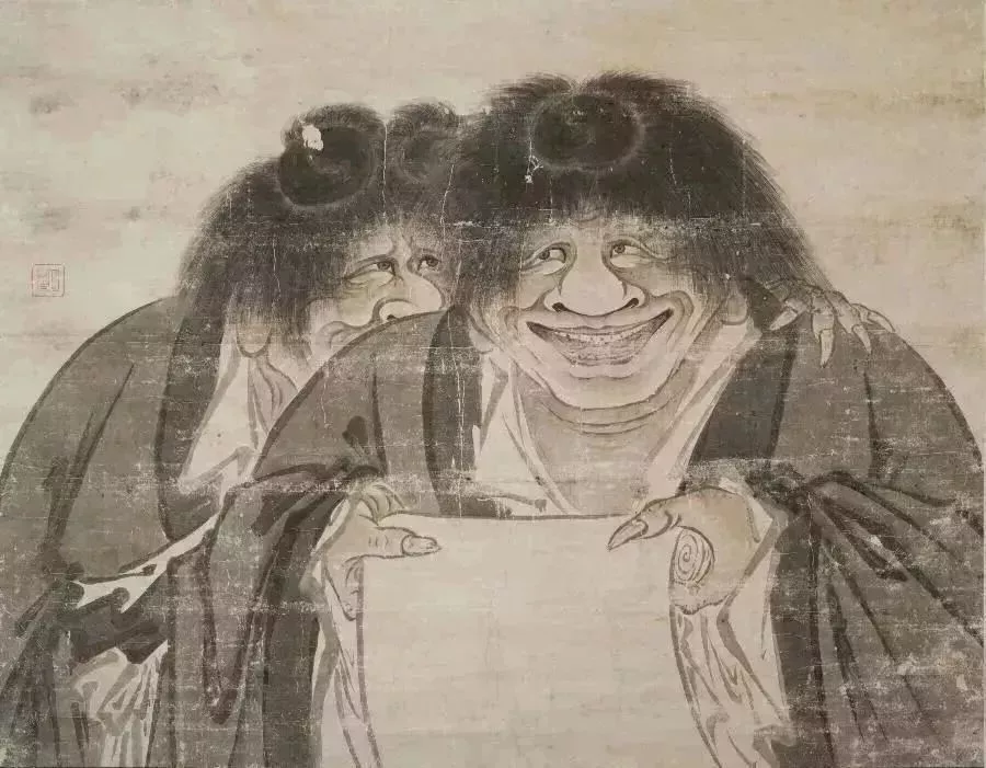 《寒山拾得圖》,狩野山雪京都真正極樂寺藏
