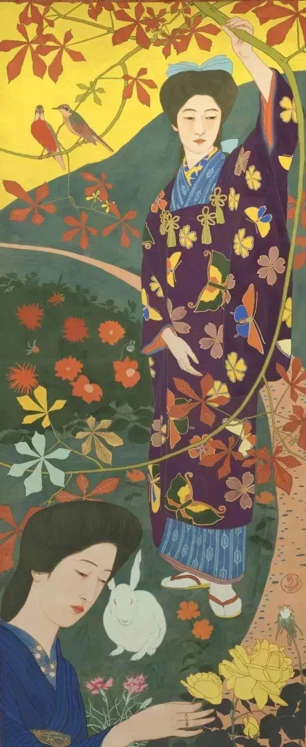 《黃薔薇》,1912年。橋口五葉