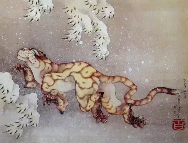 雪虎圖, 嘉永二年(1849),北齋89歲作品