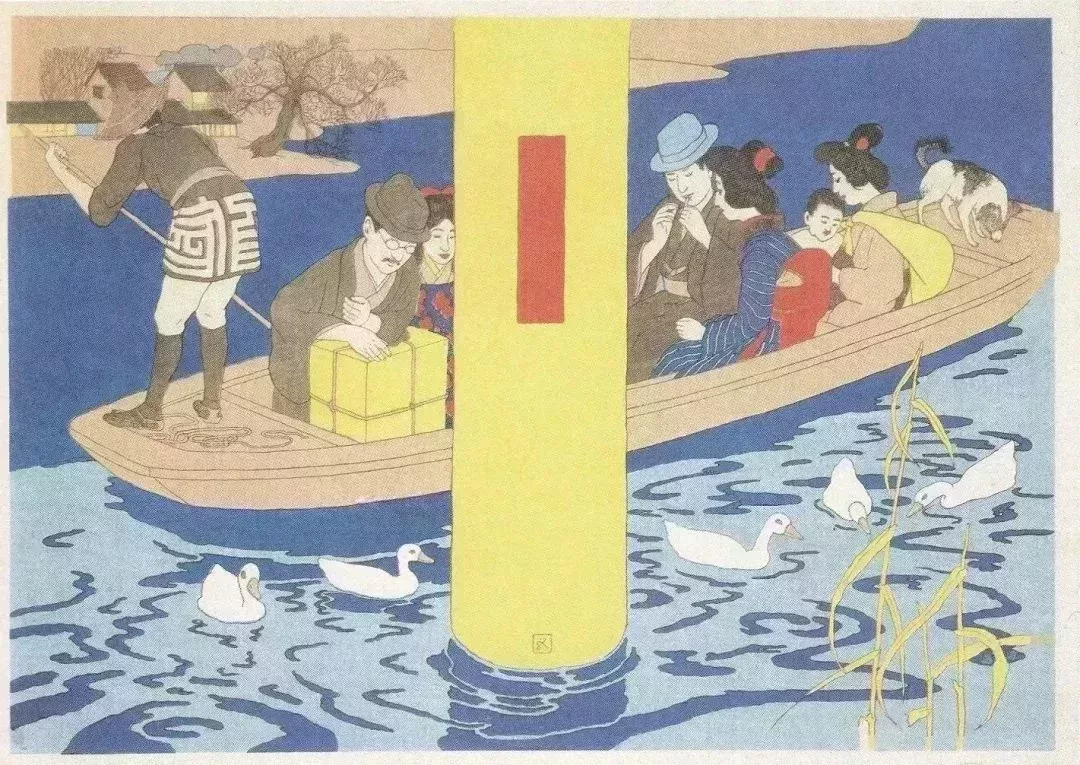 泉鏡花《乘合船》封面設計:橋口五葉