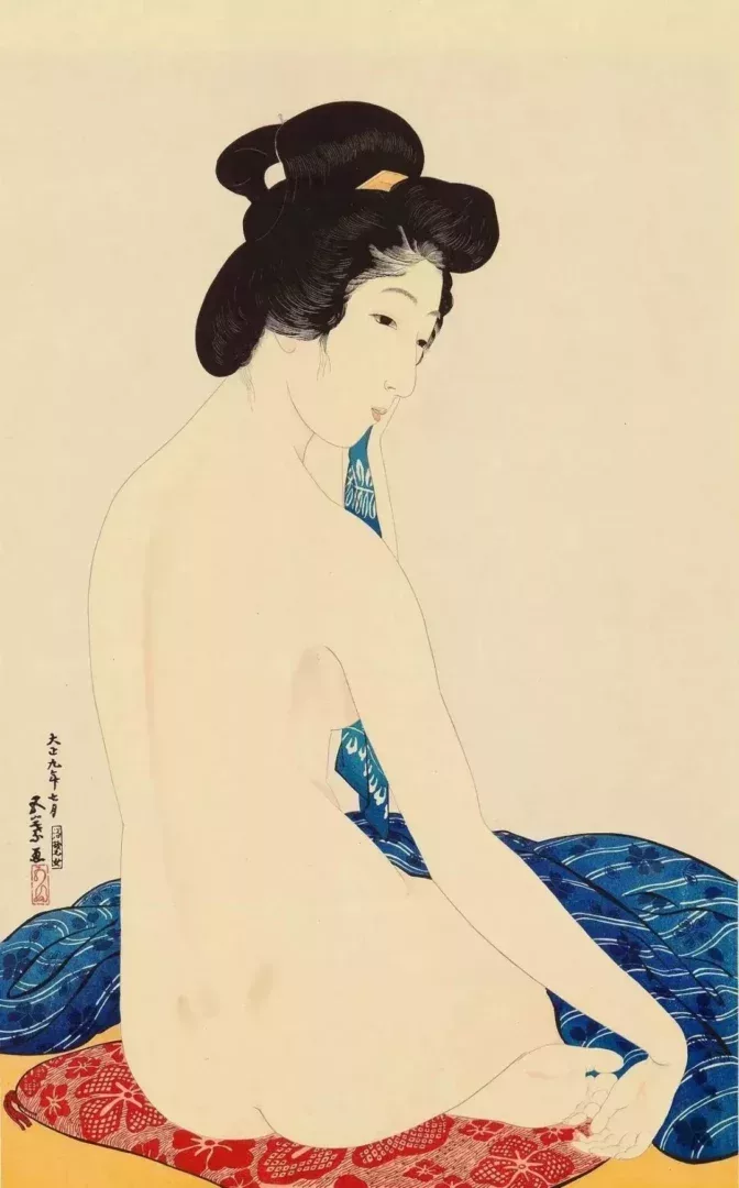《大正的女人》之《浴後女人》,1915年10月。橋口五葉