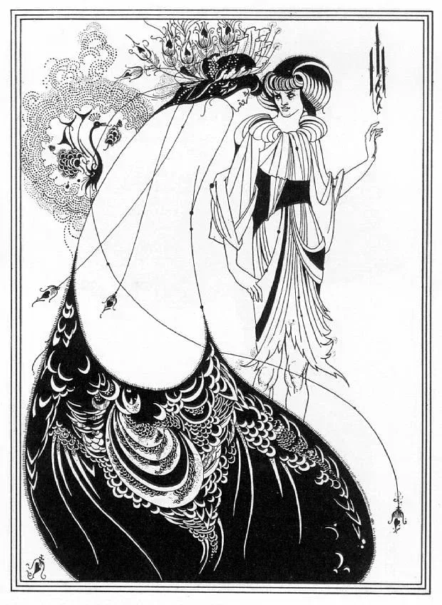 The Peacock‘s Skirt ,1893.畢亞茲萊,插畫