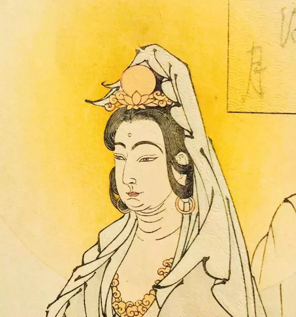“南海月”觀音像局部,美輪美奐的觀音面相