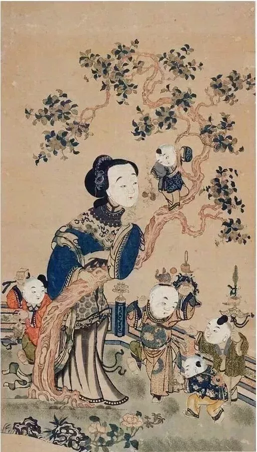 姑蘇版畫《五子登科圖》, 約乾隆年間