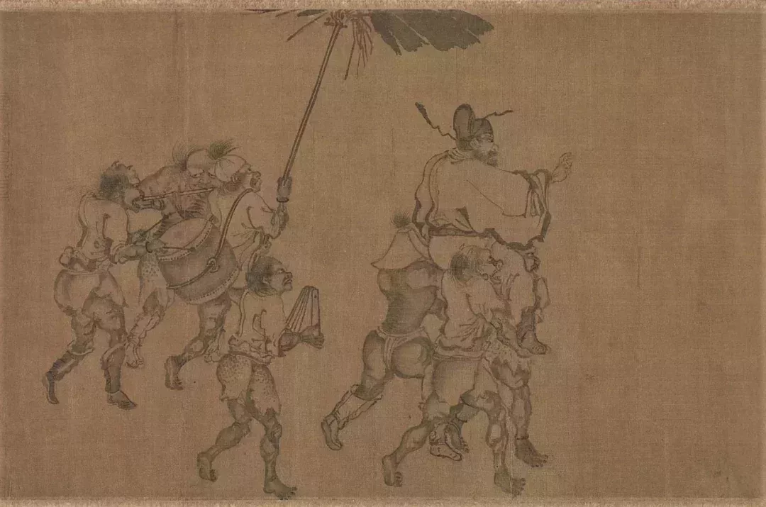 ▲《鍾馗月夜出遊圖》局部 | 元代 顏輝