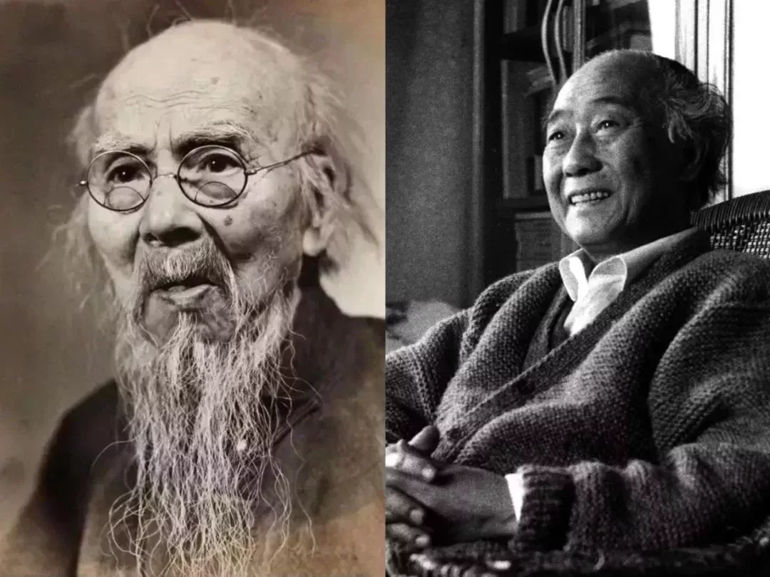 齊白石(左)與汪曾祺(右)