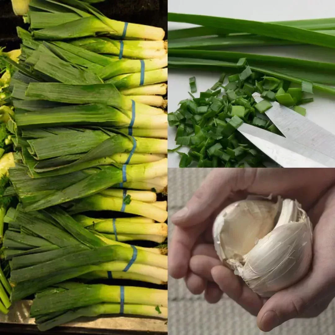 圖上的三種蔬菜,其實都是韭蔥