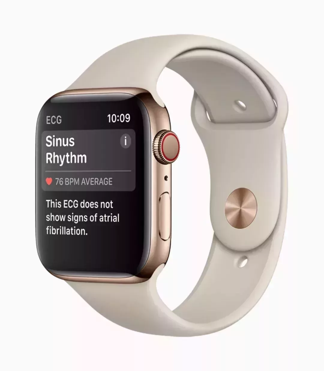 Apple Watch Series 4 支持 ECG 功能,心電圖 app 能夠檢測出心跳是處於正常狀態,還是呈現出了房顫跡象(圖源蘋果官網)