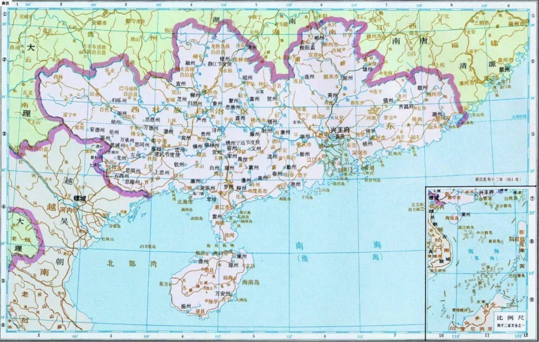 ◇ 圖爲南漢的勢力範圍