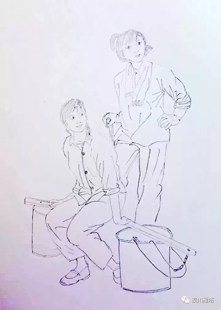 擔水的女孩 金雁/臨摹