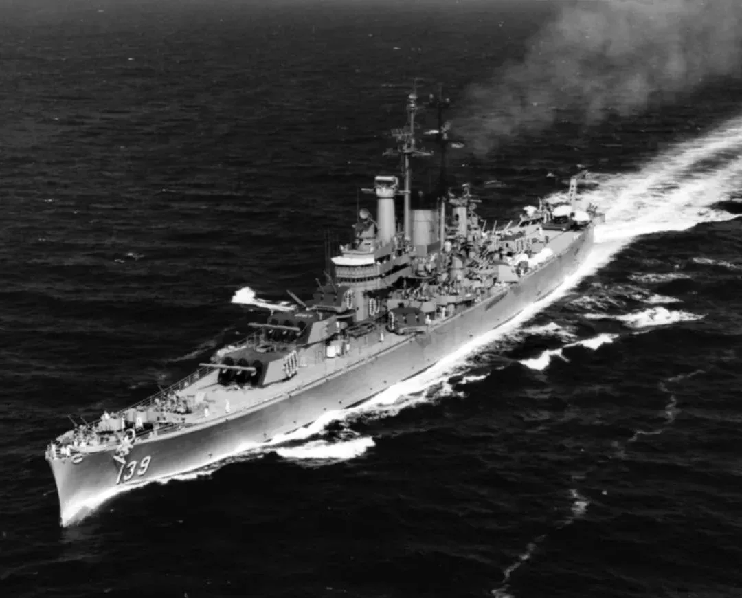 ▲得梅因級重巡洋艦二號艦塞勒姆號(舷號CA-139)