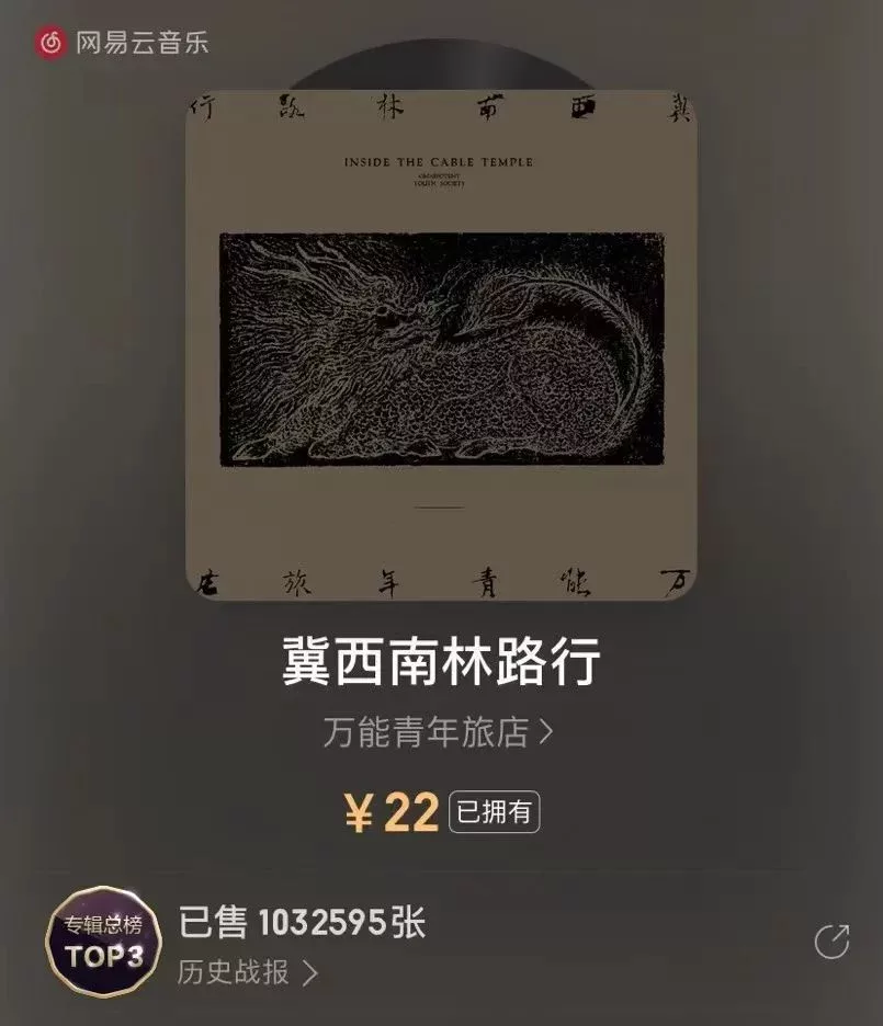 截至23日《冀西南林路行》數字專輯銷量截圖