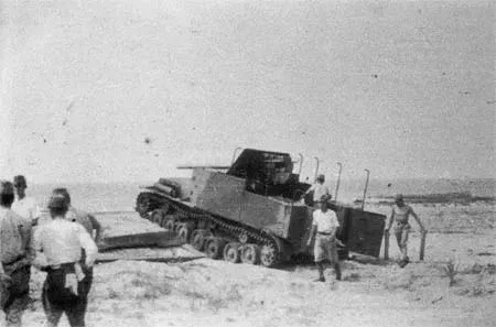 ▲1945年初,在東京郊外試驗的五式炮戰車