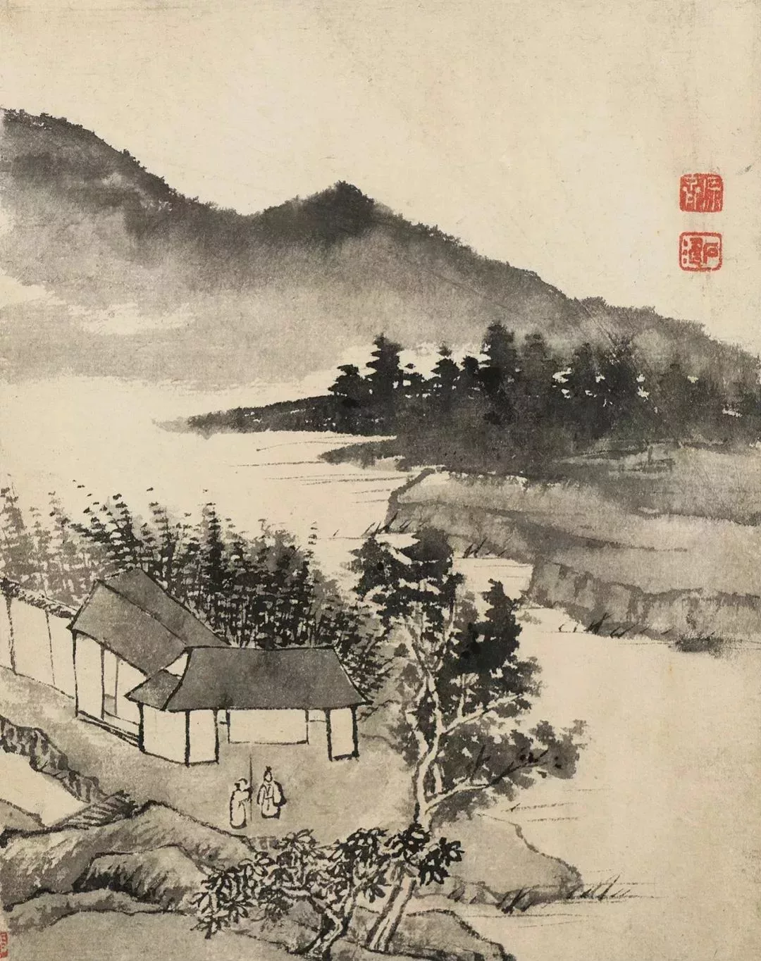 石濤 清 山水冊頁 天津博物館藏