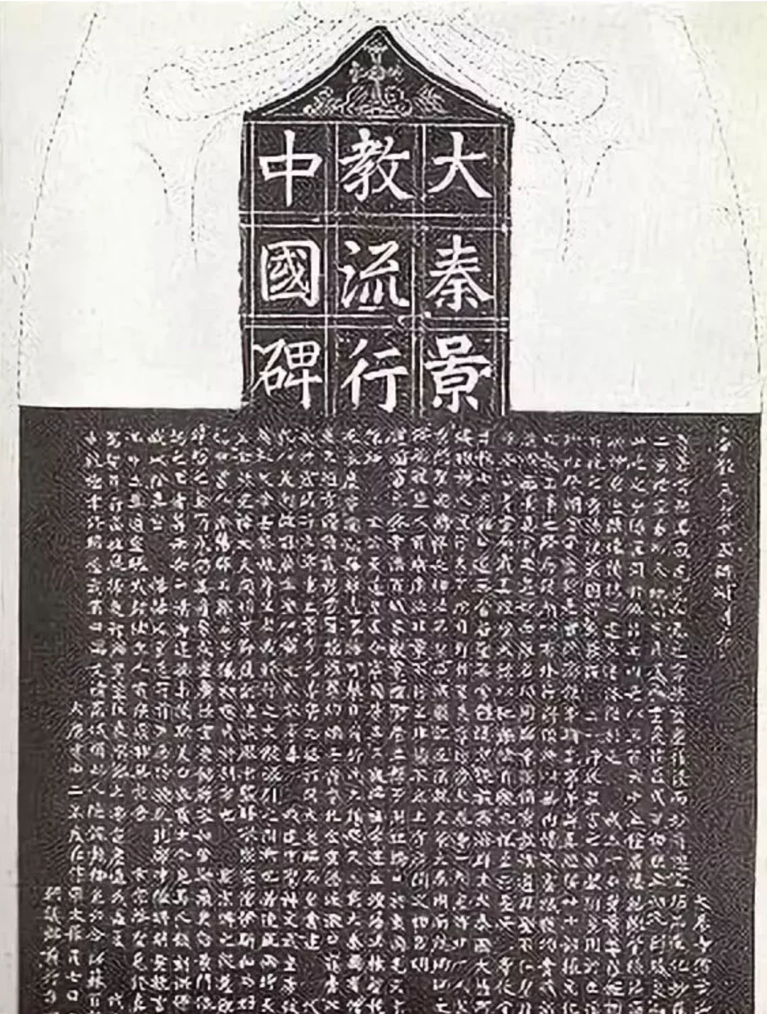 ◇ 圖爲大秦景教流行中國碑